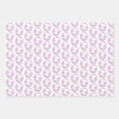 Kinderverjaardag Roze, witte & zwarte Voetballen Inpakpapier Vel (Voorkant 2)