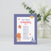 Kinderverjaardag Scavenger Hunt Spel Briefkaart (Staand voorkant)