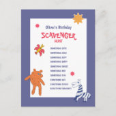 Kinderverjaardag Scavenger Hunt Spel Briefkaart (Voorkant)