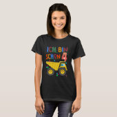 Kinderverjaardag Tractor Duitse tekst ich bin 4 T-shirt (Voorkant volledig)