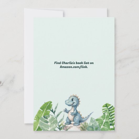 Kinderverjaardag Uitnodiging Dinosaurus Thema (Achterkant)