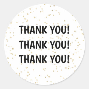 Kinderverjaardag Zwart Goud Glitter Ronde Sticker