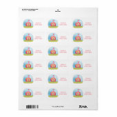 Kinderverjaardags Carnaval Watercolor Feestlabels Etiket (Full Sheet)