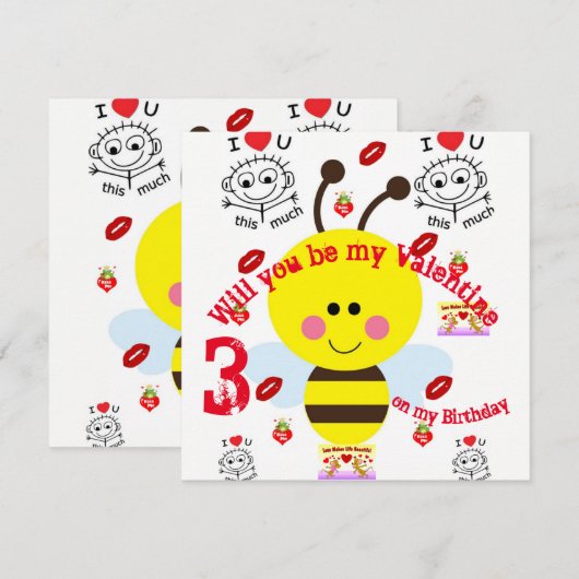 kinderverjaardags uitnodigingskaartjes kaart (Voorkant / Achterkant)