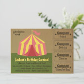 Kinderverjaardagsfeest: toegangsbewijs voor kermis (Staand voorkant)