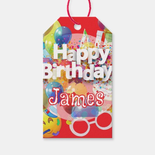Kinderverjaardagsfeestje cadeaulabel (Voorkant)