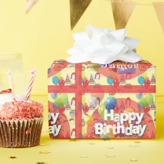 Kinderverjaardagsfeestje cadeaupapier (Verjaardagsfeest)