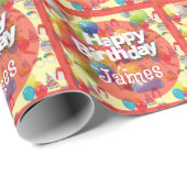 Kinderverjaardagsfeestje cadeaupapier (Rol Hoek)