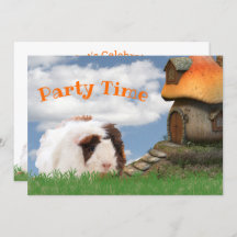 Kinderverjaardagsfeestje cavia paddenstoel huis