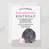 Kinderverjaardagsfeestje cavia varken roze Voetbal Kaart (Achterkant)