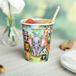 Kinderverjaardagsfeestje Cute Dieren Safari Jungle Papieren Bekers