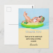 Kinderverjaardagsfeestje foto Dank u Briefkaart (Voorkant / Achterkant)