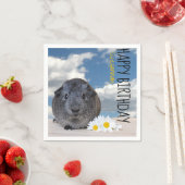 Kinderverjaardagsfeestje madeliefjes grijs cavia servet (Insitu)