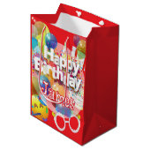 Kinderverjaardagsfeestje medium cadeauzakje (Voorkant Gekanteld)