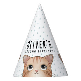 Kinderverjaardagsfeestje met moppige kleine katjes feesthoedjes