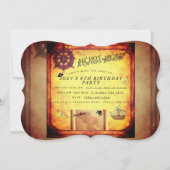 Kinderverjaardagsfeestje Piraten Uitnodiging (Voorkant)