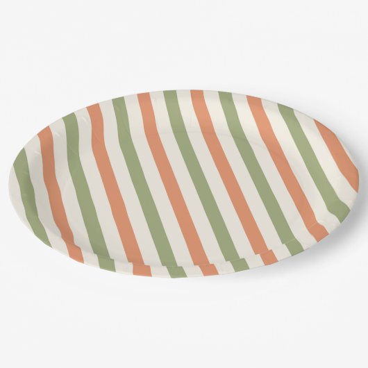 Kinderverjaardagsfeestje Retro gestript patroon kl Papieren Bordje (Gekanteld)