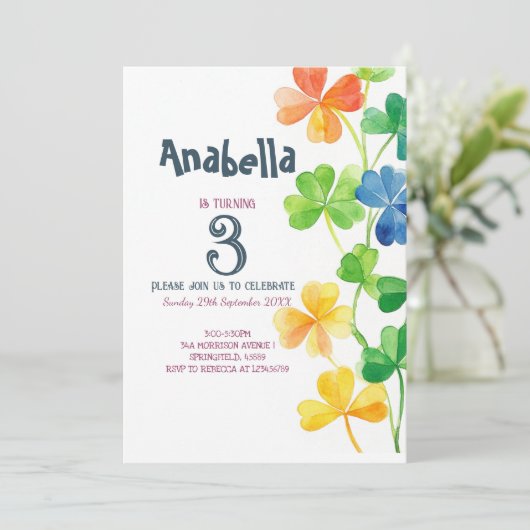 Kinderverjaardagsfeestje Uitnodiging op Patrick da (Staand voorkant)