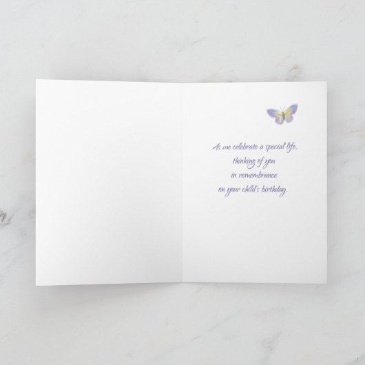 Kinderverjaardagsherdenking Waterverf Flower Kaart (Binnen)