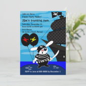 Kinderverjaardagsuitnodiging 033: Pirate Kaart (Staand voorkant)