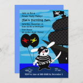 Kinderverjaardagsuitnodiging 033: Pirate Kaart (Voorkant / Achterkant)