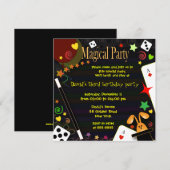 Kinderverjaardagsuitnodiging 043 Magical Party Kaart (Voorkant / Achterkant)