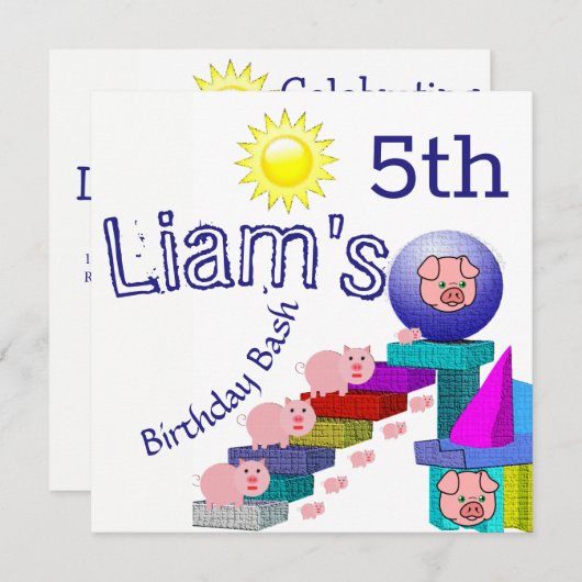 Kinderverjaardagsuitnodiging Kaarten (Voorkant / Achterkant)