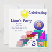 Kinderverjaardagsuitnodiging Kaarten (Achterkant)