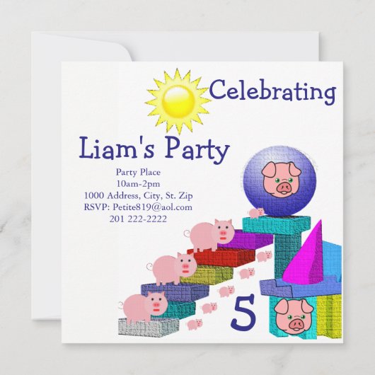 Kinderverjaardagsuitnodiging Kaarten (Achterkant)