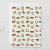 Kinderverjaardagsuitnodiging met donuts en bunny kaart (Achterkant)