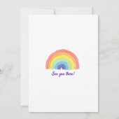 Kinderverjaardagsuitnodiging met Regenboog Magie Kaart (Achterkant)