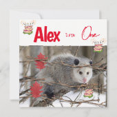 Kinderverjaardagsuitnodiging Possum Natuur Kaart (Achterkant)