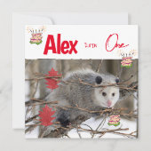 Kinderverjaardagsuitnodiging Possum Natuur Kaart (Voorkant)