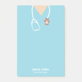 Kinderverpleegkundige Blue Teddy Bear Scrubs Post-it® Notes