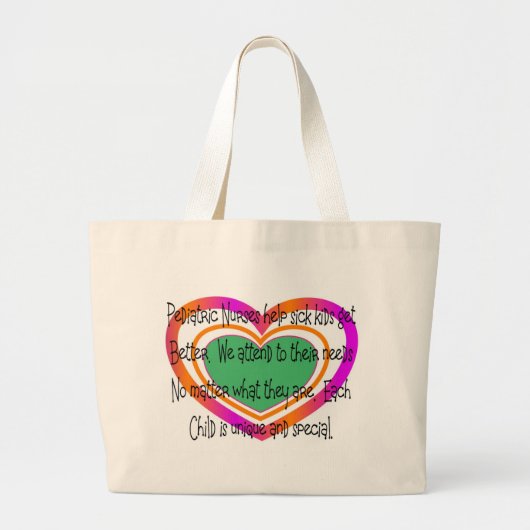 kinderverpleegkundige gedicht hart grote tote bag (Voorkant)