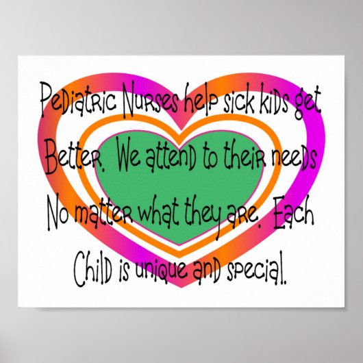 kinderverpleegkundige gedicht hart poster (Voorkant)