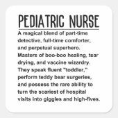 Kinderverpleegkundige Vierkante Sticker (Voorkant)