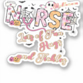 Kinderverpleegster Leuk Halloween-ontwerp Onmisbar Sticker (Voorkant)