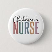 Kinderverpleegster | Retro Kinderverpleegkundige B Ronde Button 5,7 Cm (Voorkant)