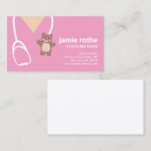 Kinderverpleegster Scrubs Teddy Bear Visitekaartje (Voorkant / Achterkant)