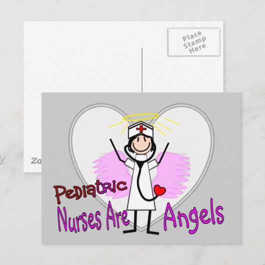 Kinderverpleegsters zijn Angels Briefkaart (Voorkant / Achterkant)
