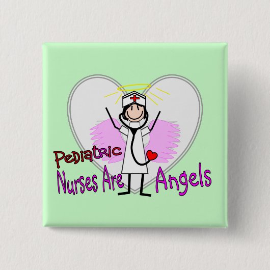 Kinderverpleegsters zijn Angels Vierkante Button 5,1 Cm (Voorkant)