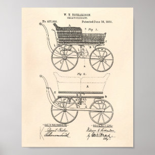 Kindervervoer 1889 oude kinderpoep poster