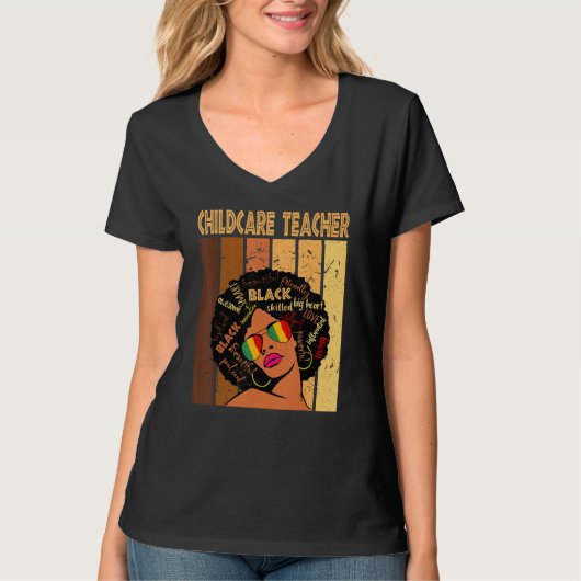 Kinderverzorger Afro African American Black Hist T-shirt (Voorkant)