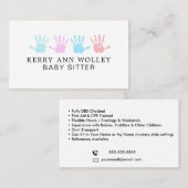 Kinderverzorger Babysitter Colorful Funky Cool Visitekaartje (Voorkant / Achterkant)