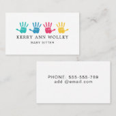 Kinderverzorger Babysitter Colorful Funky Cool Visitekaartje (Voorkant / Achterkant)