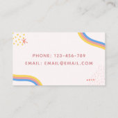 Kinderverzorger Babysitter Colorful Funky Cool Visitekaartje (Achterkant)