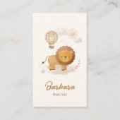 Kinderverzorger Babysitter Daycare Lion QR CODE Visitekaartje (Voorkant)