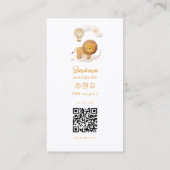 Kinderverzorger Babysitter Daycare Lion QR CODE Visitekaartje (Achterkant)