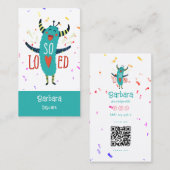 Kinderverzorger Babysitter Daycare QR CODE Visitekaartje (Voorkant / Achterkant)